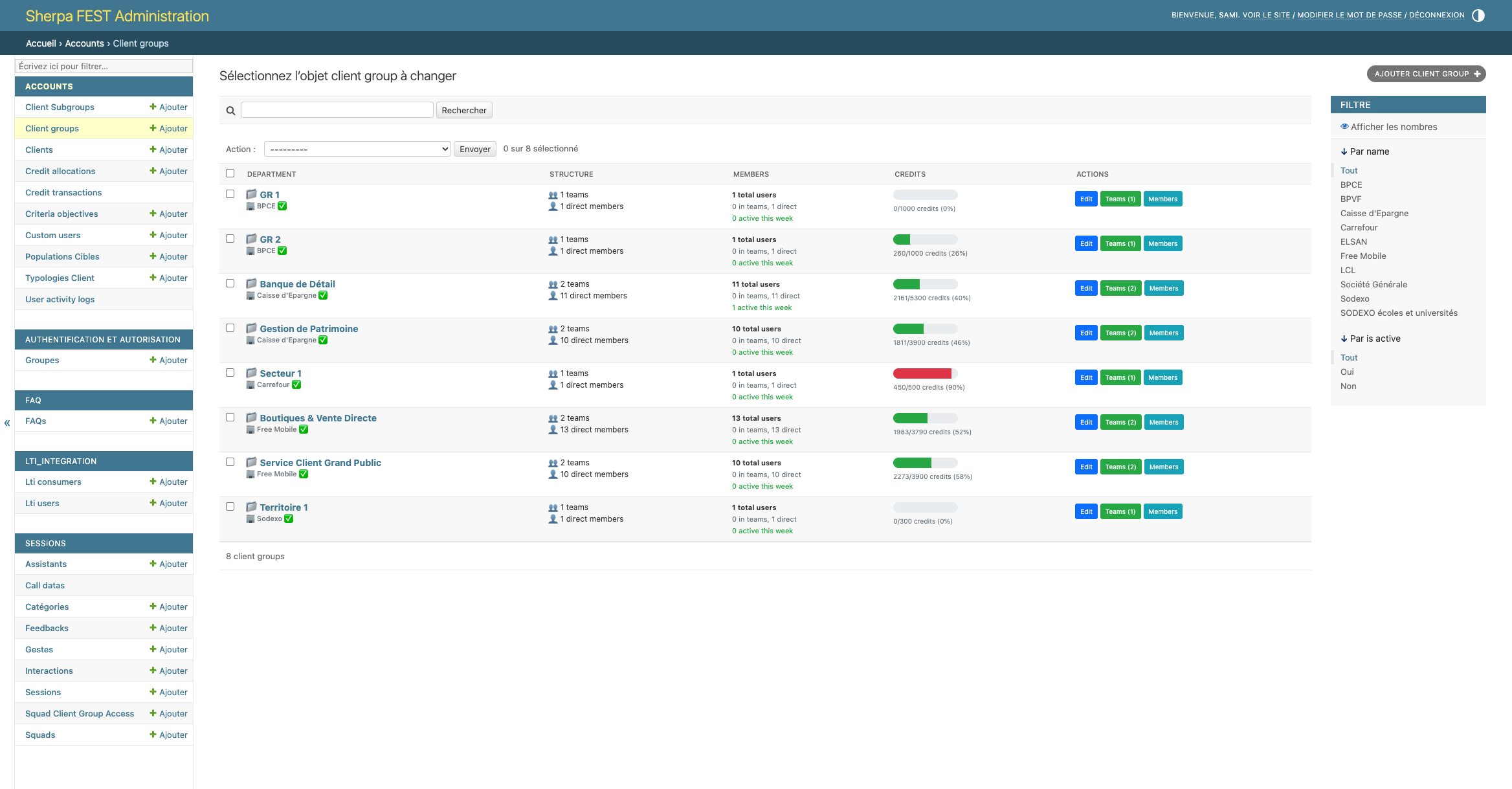 Liste des départements